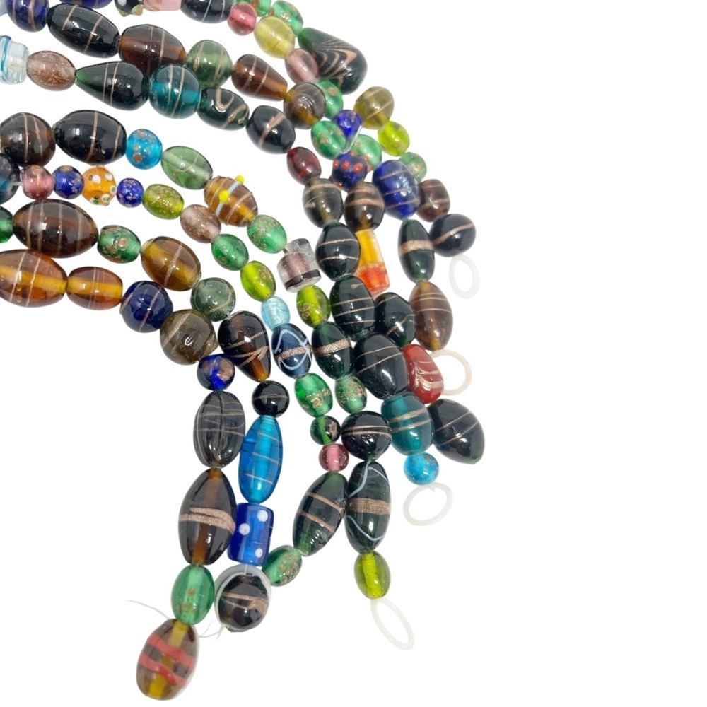 198 PCS ASSORT MIX COLOR GLASS BEADING BEADS 8 STRANDS - Picture 4 of 5